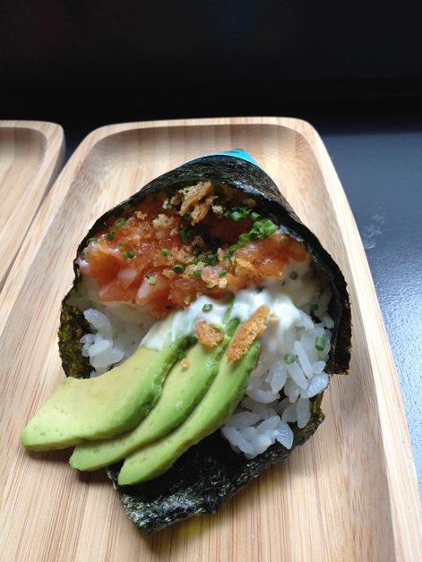 citrus salmon temaki sushi at yoobi