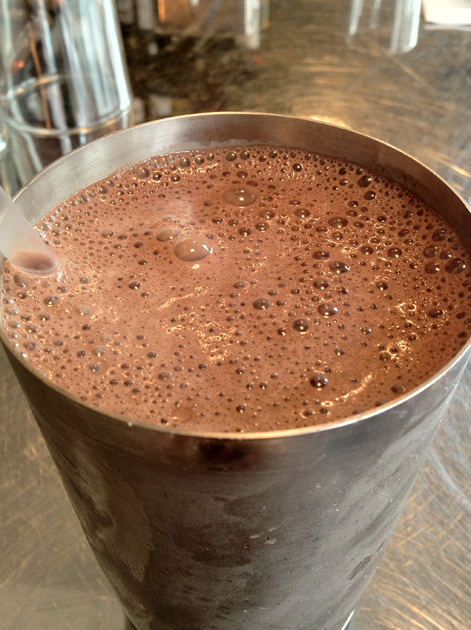 chocolate milkshake at Mishkin's malted chocolate milkshake at mishkins