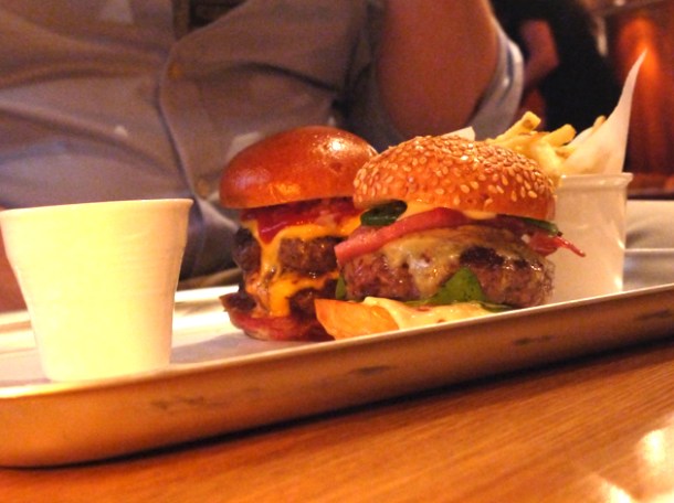 El Chappo mini burger at Lucky Chip Slider Bar el chappo mini burger at lucky chip slider bar