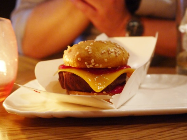 ice cream burger at The Lucky Chip Slider Bar ice cream burger at the lucky chip slider bar