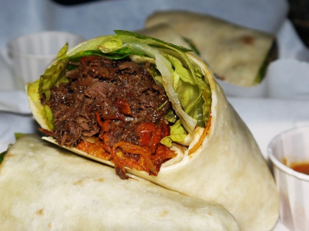 beef and sweet potato burrito at Death by Burrito beef and sweet potato burrito at death by burrito at catch