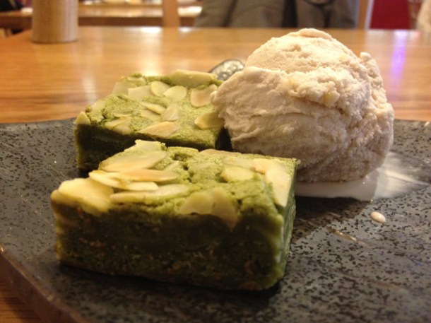 green tea brownie at toku