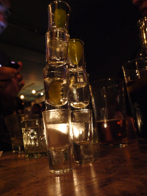 shots at Death by Burrito empty shots glasses at death by burrito at catch