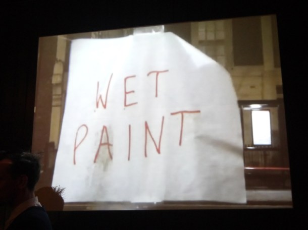 wet paint projector screen at Death by Burrito wet paint projector screen at death by burrito at catch