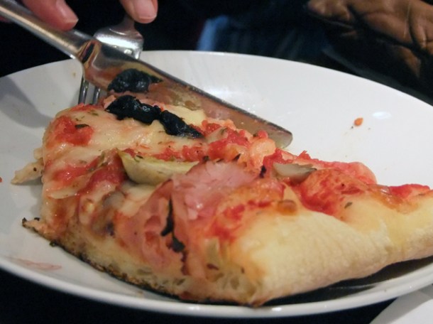 ham, olive and artichoke pizza at princi