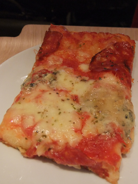 salami and blue cheese pizza at princi