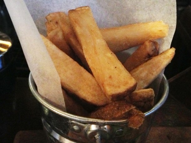 salt horseradish chips at burger breakout at the old crown