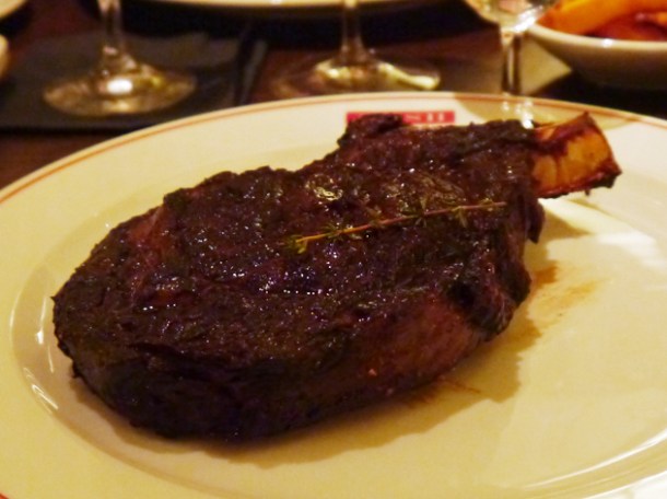 danish long bone rib eye steak medium rare at Mash
