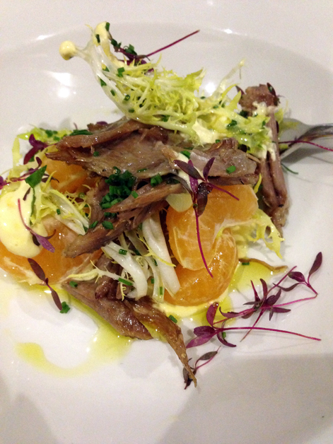 goose confit and clementine salad at 10 greek street