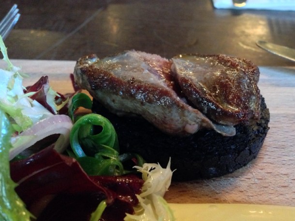 pigeon and black pudding salad from wild game co