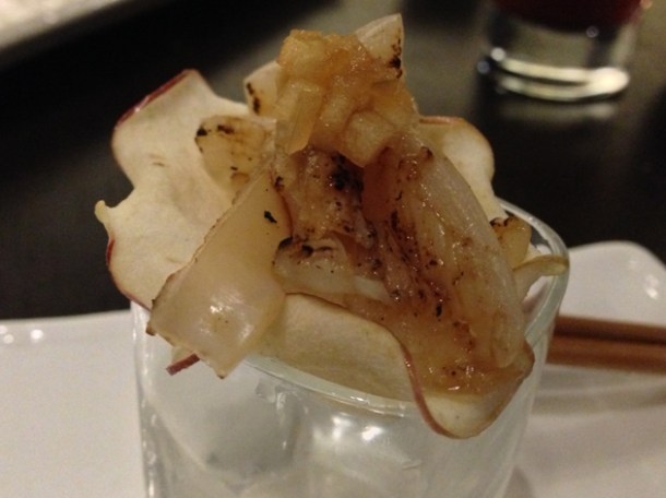 razor clam sashimi at wabi