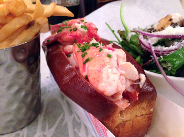 lobster roll at burger and lobster soho