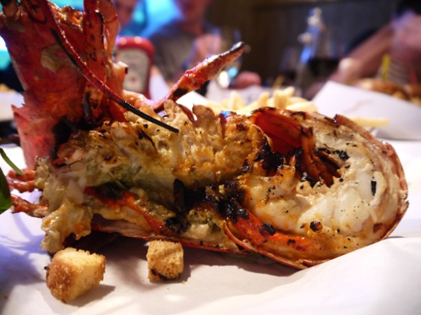 steamed and grilled lobster at burger and lobster dean street