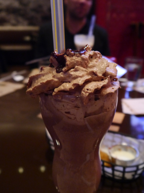 chocolate milkshake at blt burger