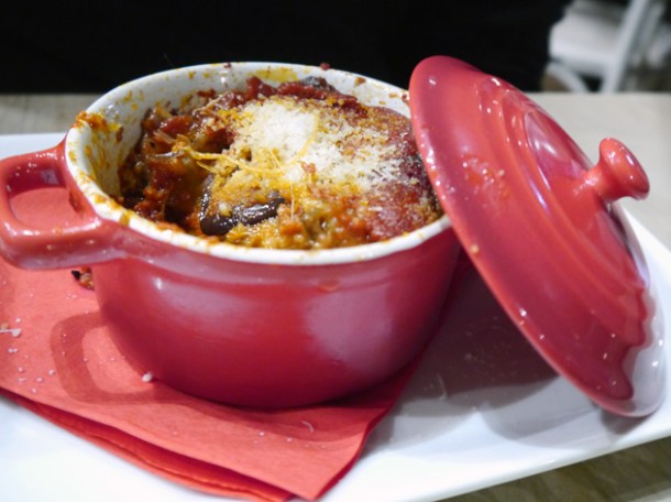 parmigiana baked aubergines at rossopomodoro