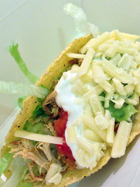 chicken taco at burrito bros