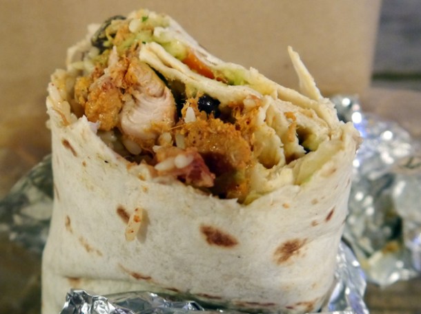 pork burrito at la catrina