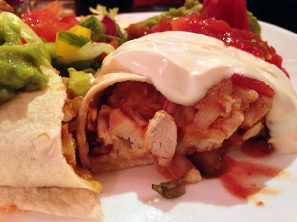 chicken burrito at l'autre