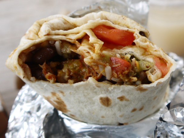 pork burrito at mexway