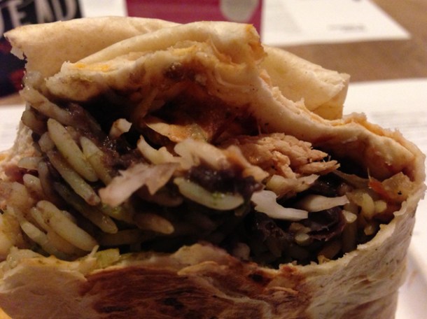 chicken burrito at wahaca