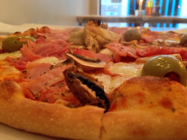 capriciosa pizza at piccolo forno soho london