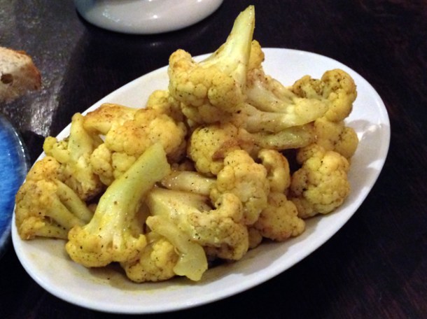 spiced cauliflower at newman street tavern