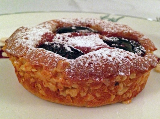 pear and almond tart at les deux salons