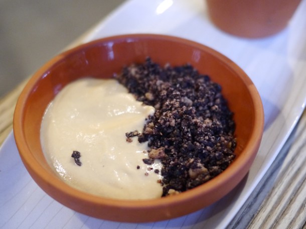 cashew and yeast dip with olive soil at grain store granary square