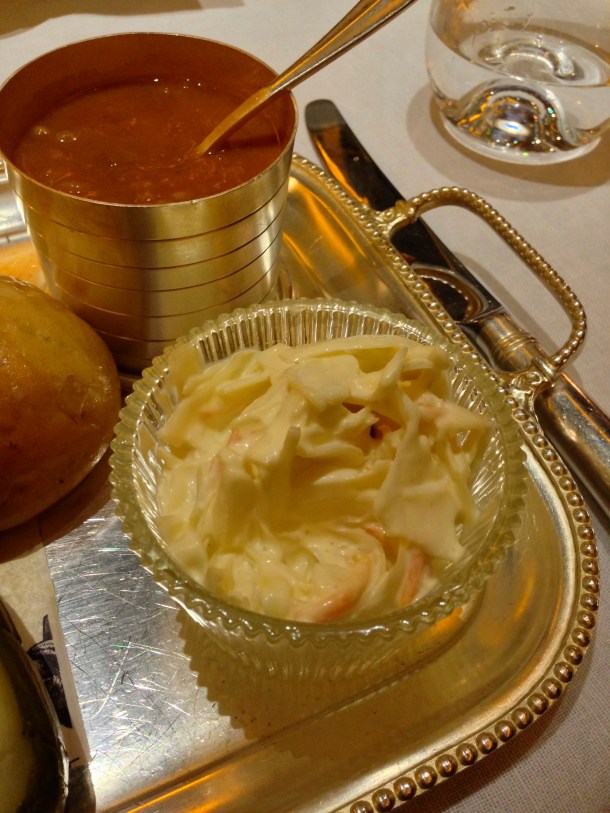 coleslaw and beans at blue boar