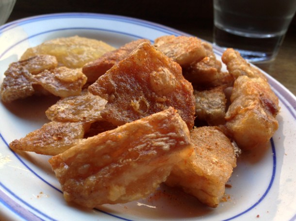 devilled pig skin at rotary