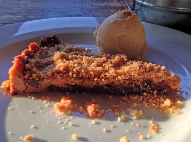 shoofly pie with ice cream at duke's