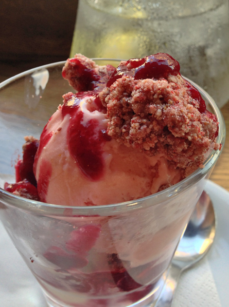 strawberry and buttermilk sundae at rotary