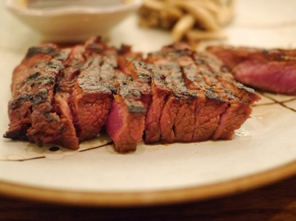 flat iron steak from flesh and buns