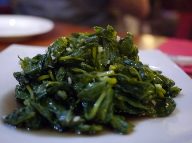pea sprouts at oriental dragon