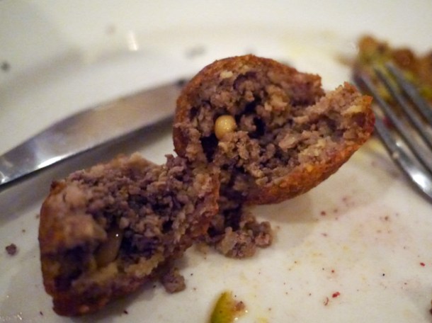 sliced kibbeh at haret jdoudna