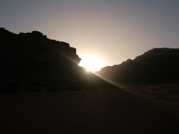 jordan desert sun rise