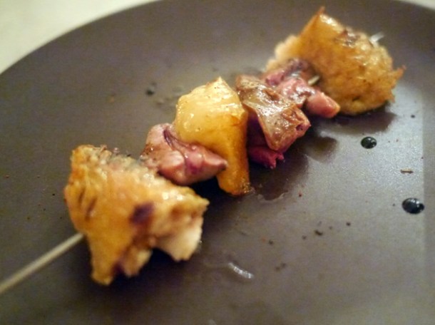 chicken kebab at the clove club