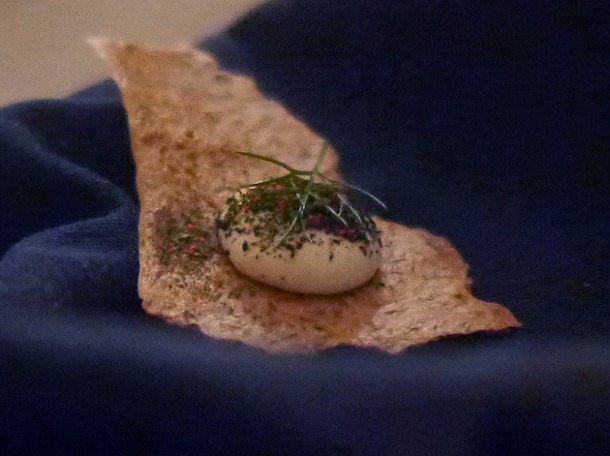 cod cream on a cracker consumed at the clove club