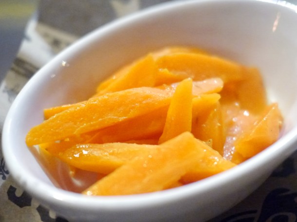 cumin carrots at texas joe's