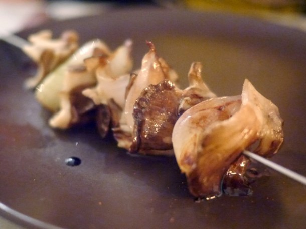 mushroom kebab at the clove club