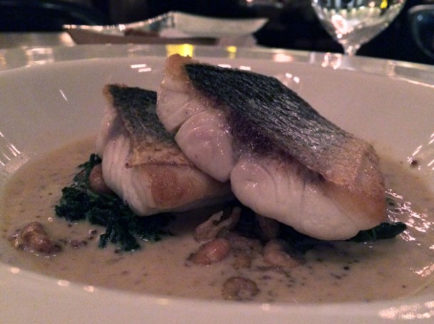 roasted sea bass at berners tavern