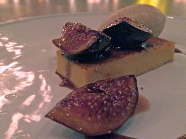 sweet potato creme brulee with figs at berners tavern