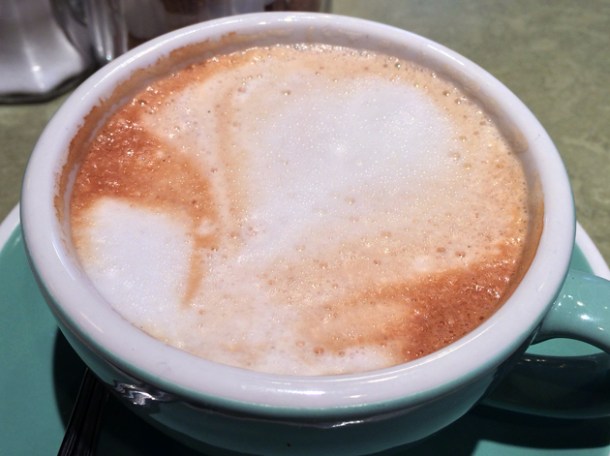 flat white coffee at jackson and rye