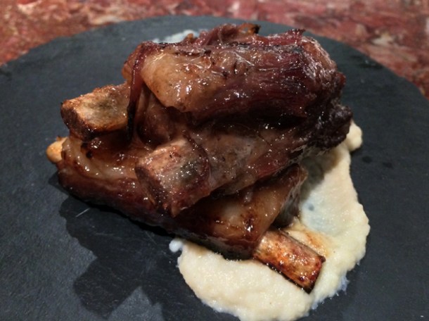 quince glazed pork ribs at ember yard