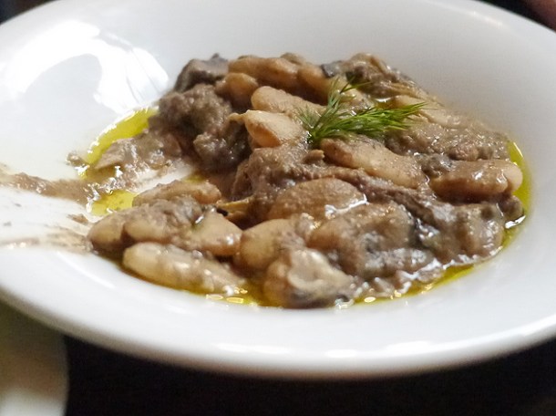 white bean and mushroom stew at drakes tabanco