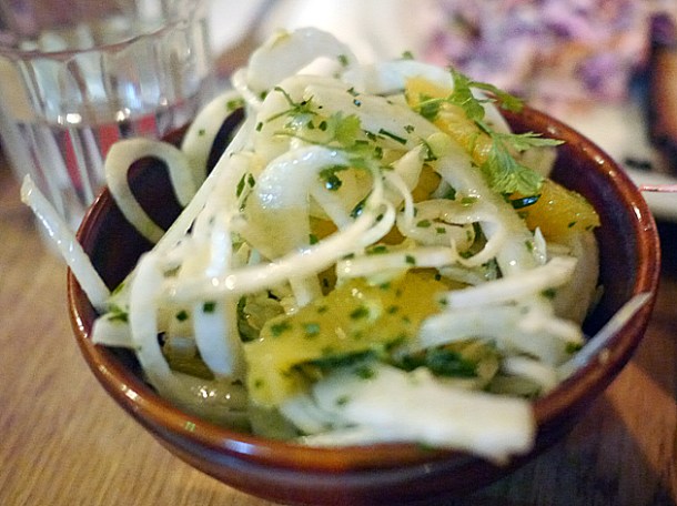 fennel, orange and almond salad at blackfoot