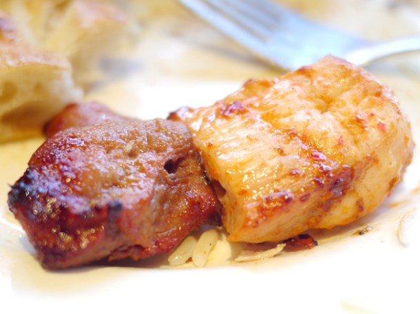 lamb and chicken shish at devran