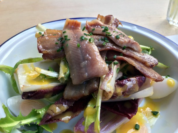 smoked eel salad at boopshi's