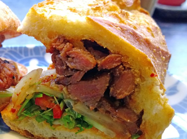kimchi pork banh mi at keu