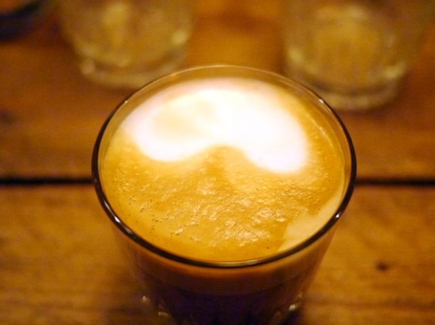 flat white coffee at barnyard